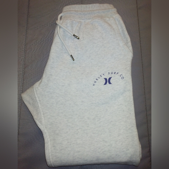Hurley Surf Co Light Gray Sweatpants with Logo - Picture 1 of 5